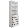 Wardrobe Floorstanding Tower with Shelves & Drawers White Woodgrain - 800mm x 2300mm