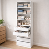 Wardrobe Floorstanding Tower with Shelves & Drawers White Woodgrain - 800mm x 2300mm