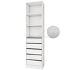 Wardrobe Floorstanding Tower with Shelves & Drawers White Woodgrain - 600mm x 2300mm
