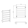 Vogue Brushed Nickel Heated Towel Rail 6 Bar - Universal