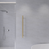 Vogue Heated Vertical Single Bar Towel Rail - Brushed Brass