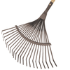 TDX Steel Leaf Rake With Wooden Handle - 22 Teeth