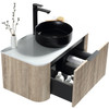 Oasis Wall Vanity Sonoma Oak with Countertop & Basin 900mm - Center