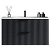 Soho Fluted Wall Vanity with Arc Top 800mm - Matte Black