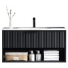 Fremont Wall Vanity with Arc Top 1200mm - Matte Black