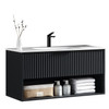 Fremont Wall Vanity with Arc Top 1200mm - Matte Black