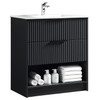 Fremont Floor Vanity with Arc Top 800mm - Matte Black