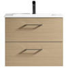 NOVO Wall Vanity with Curve Top 600mm - Natural Oak NOVO Wall Vanity with Curve Top 600mm - Natural Oak