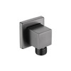 Square Shower Wall Elbow - Brushed Gunmetal