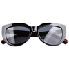 Black Frame Tortoise Shell Temples Women's Sunglasses