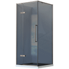 Alpha 1000mm Gunmetal Shower Door Kit Only with Black Tinted Glass - Square