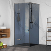 Alpha 900mm Gunmetal Shower Door Kit Only with Black Tinted Glass - Square 
