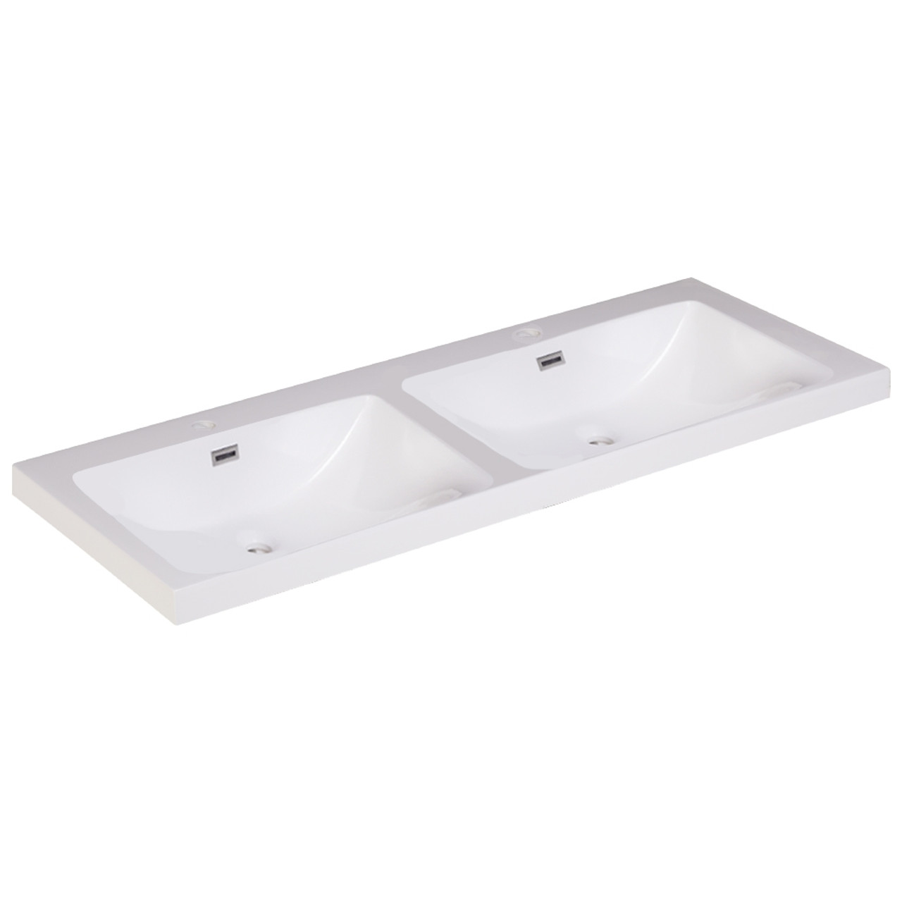 Vogue Omega Vanity Top 1200mm Stone Resin Double Bowl - Trade Depot