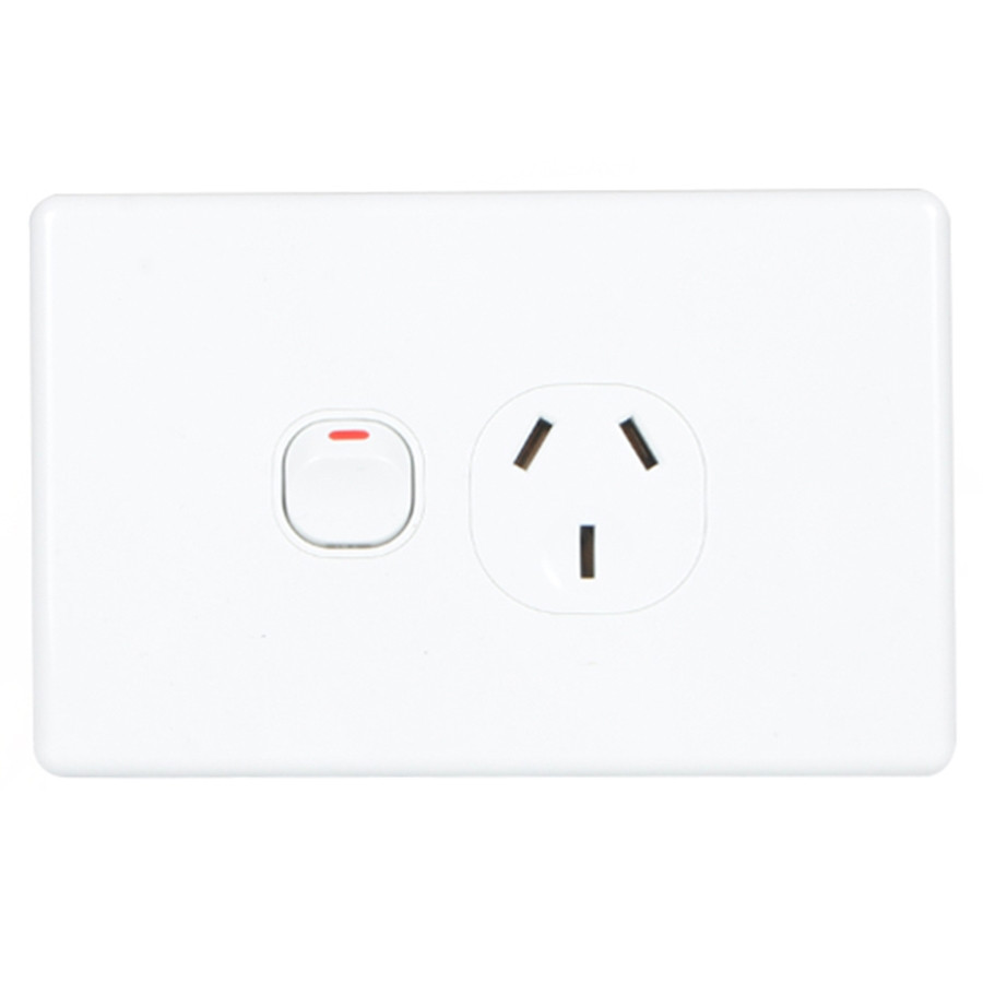 Single Powerpoint Rear Classic Single Power Point 15A - Horizontal - Trade Depot