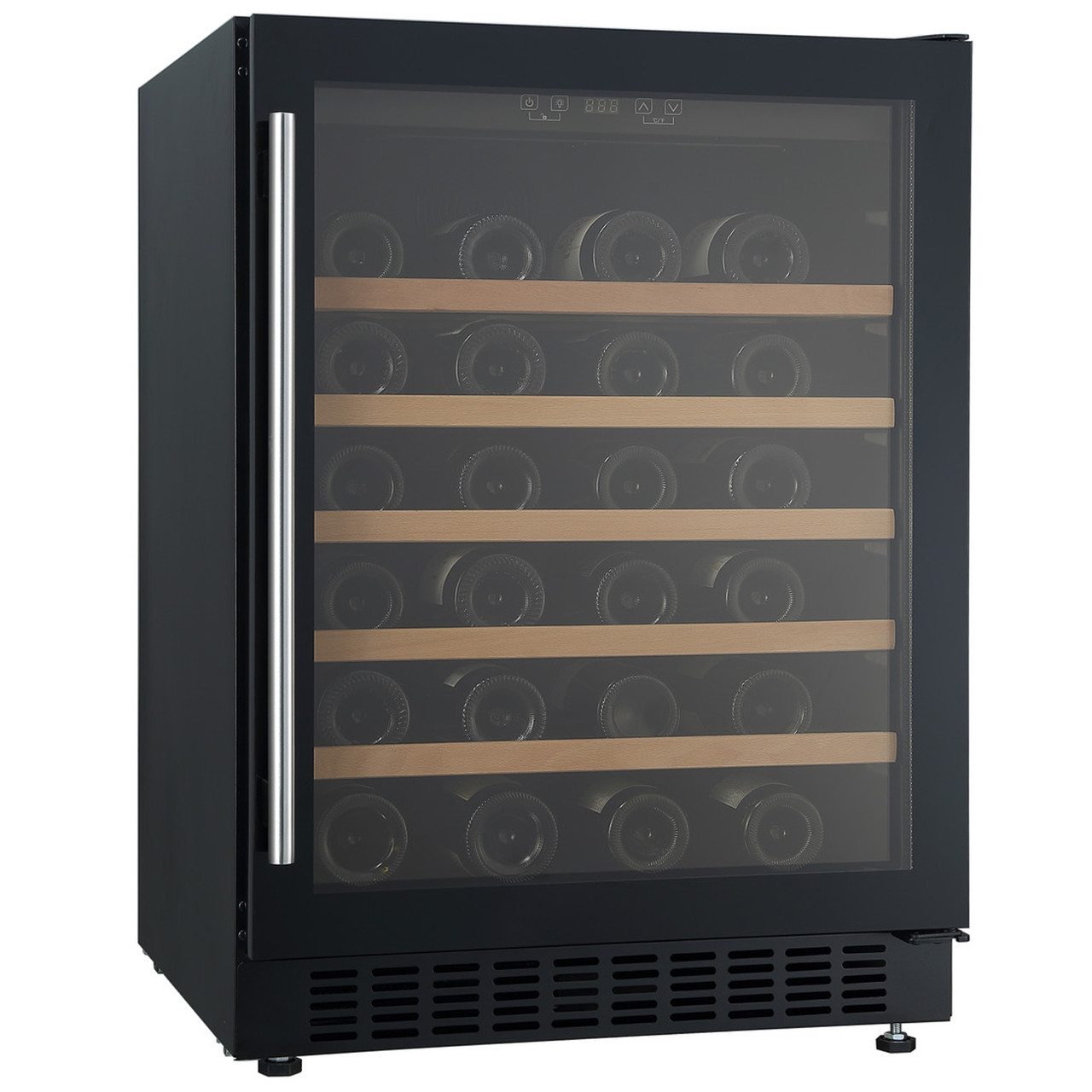 VOGUE Wine Cooler 145L Black Glass Underbench Trade Depot