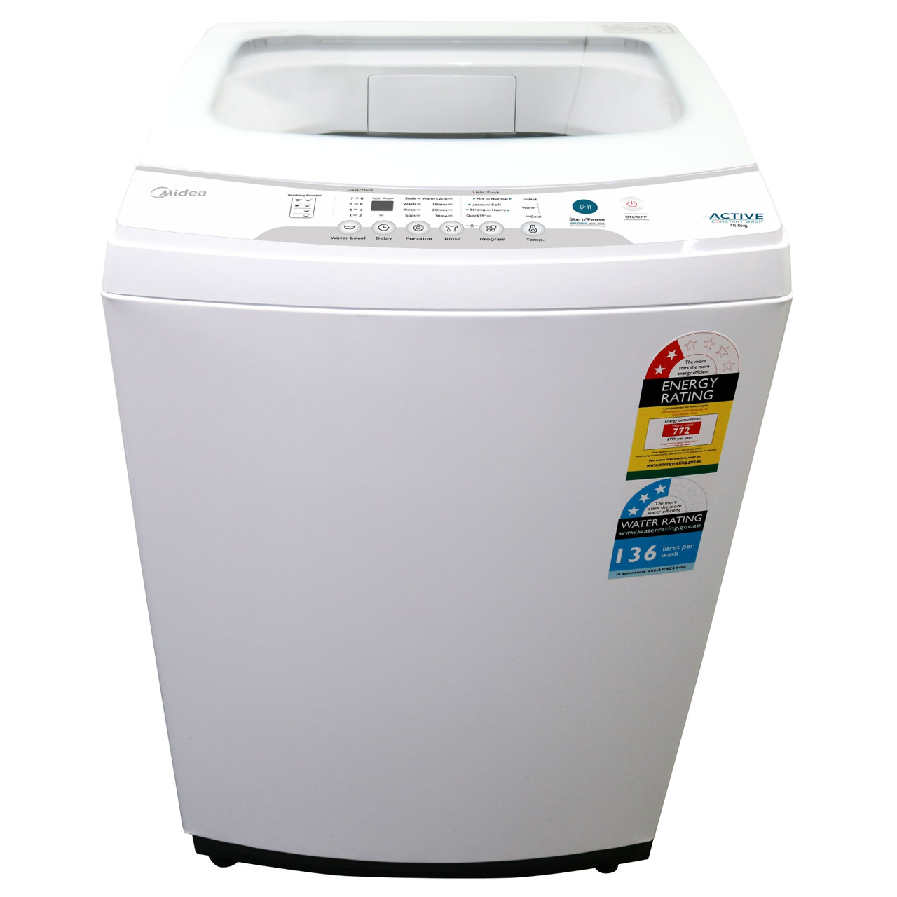 Midea Washing Machine Top Load 10kg & Vented Dryer 7kg Combo Trade Depot