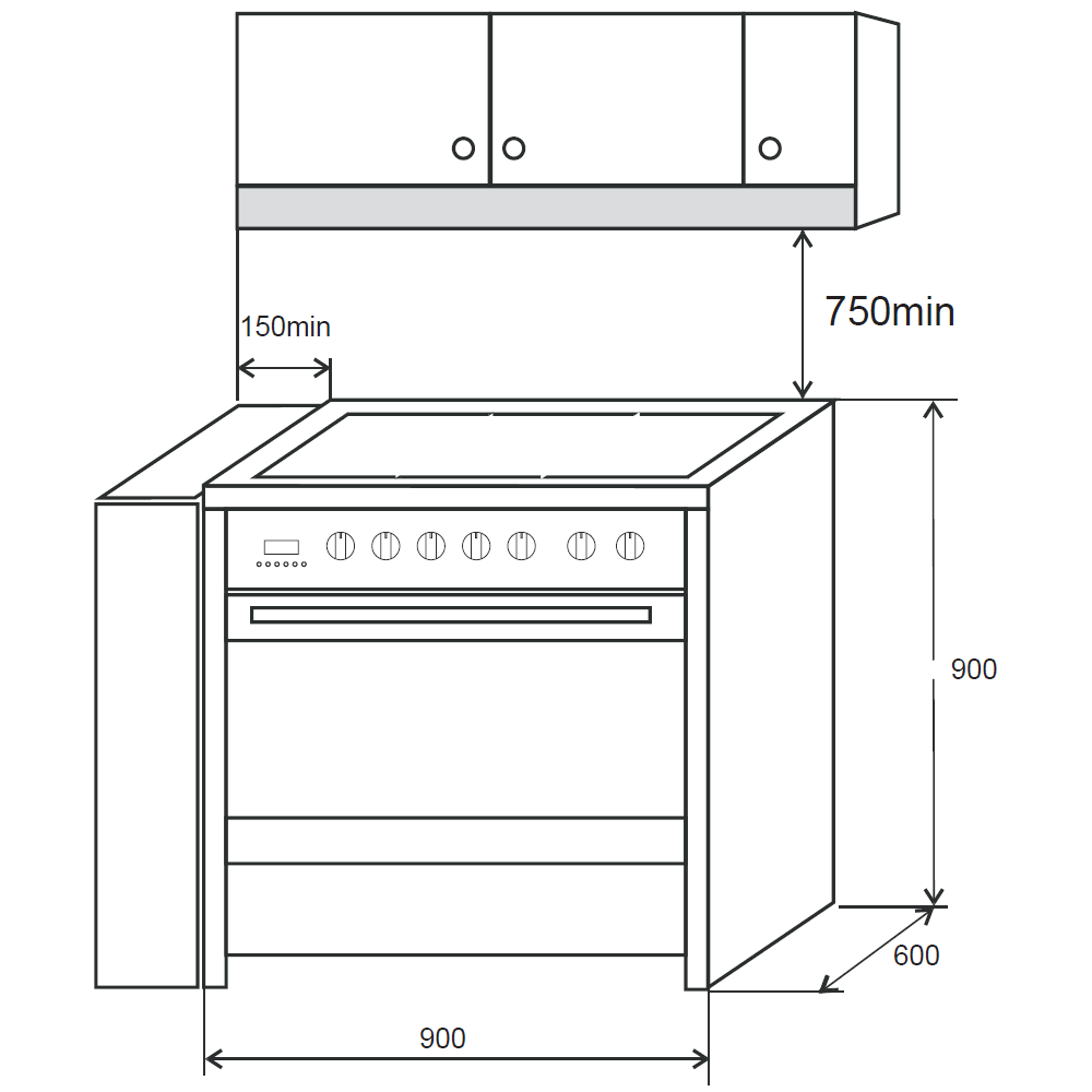 90cm Vogue Freestanding Oven 90Cm With Gas Cooktop at Ben Michael blog