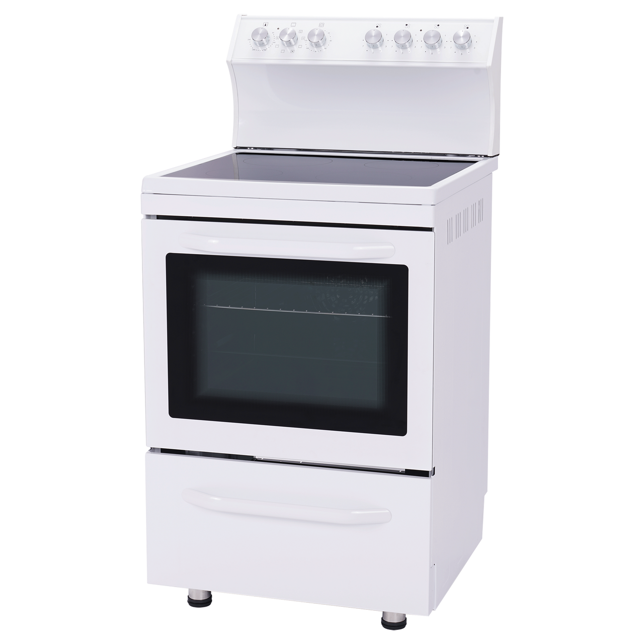 Vogue Freestanding Oven 60cm with Ceramic Cooktop Top Control White