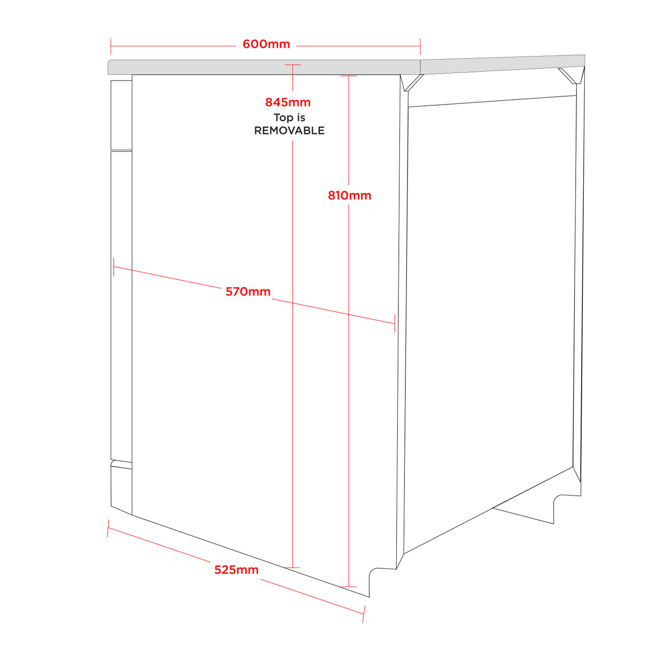 Vogue 14 Place Dishwasher 60cm Black Gemini Trade Depot