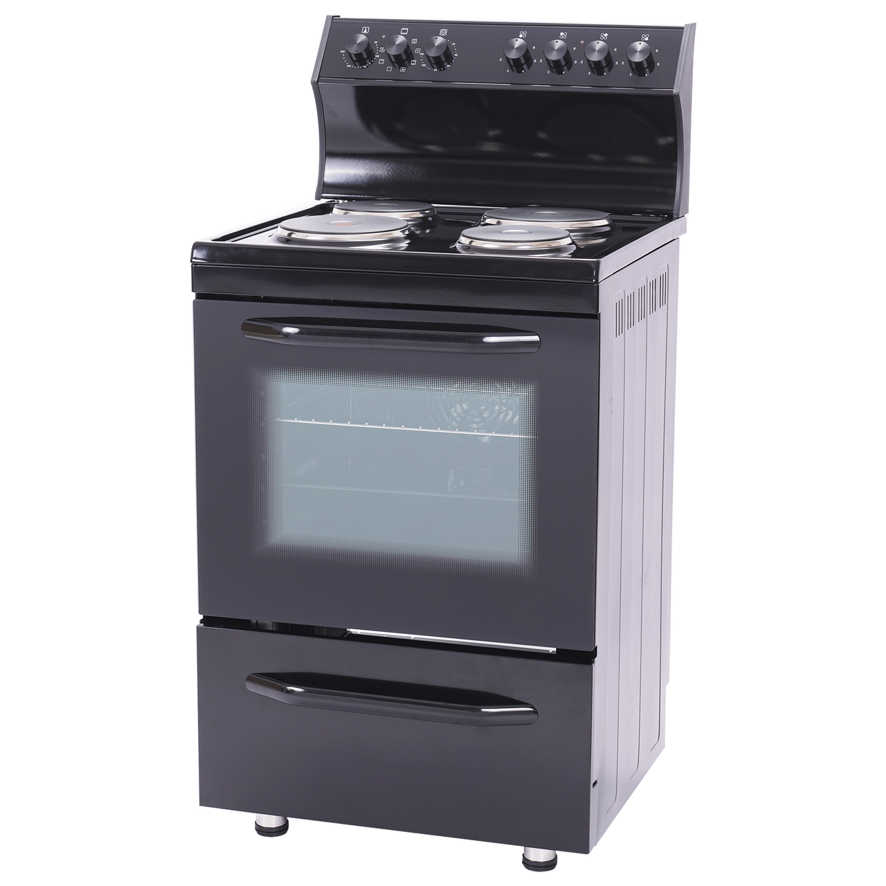 Vogue Freestanding Oven 60cm with Hotplates Top Control Black