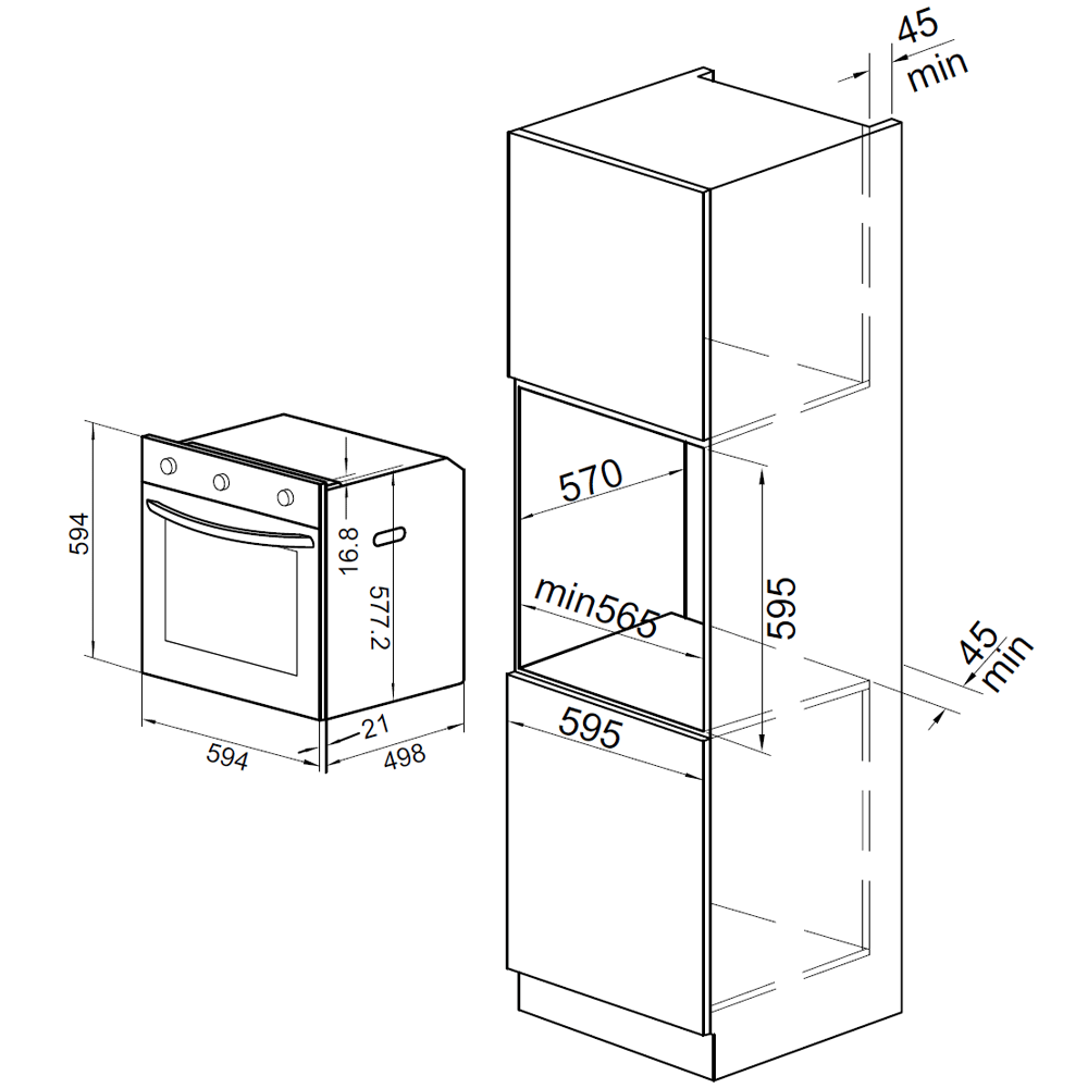 Vogue Wall Oven & Hotplate Cooktop 60cm Trade Depot