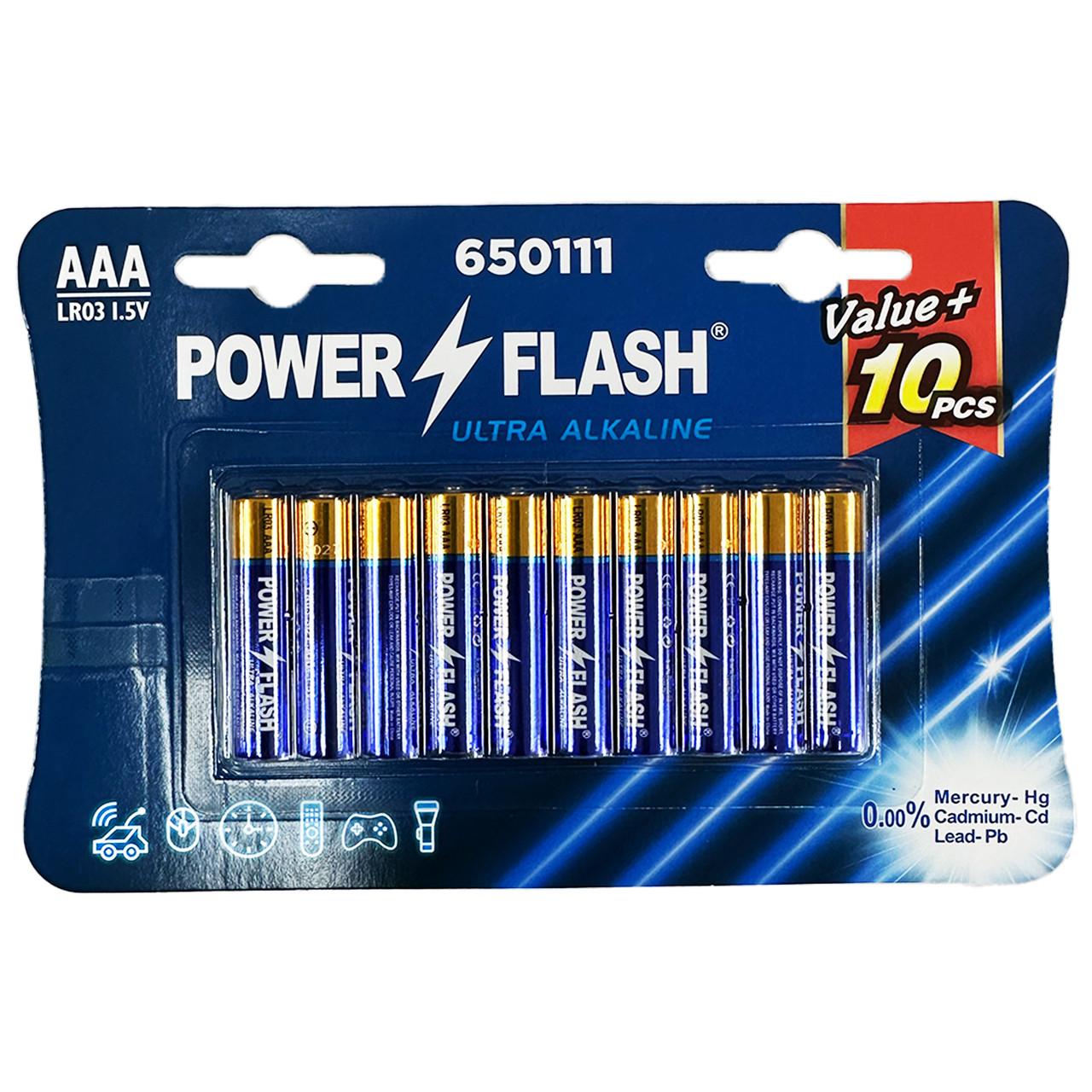 POWER FLASH AAA Ultra Alkaline Batteries 10 Pack Trade Depot