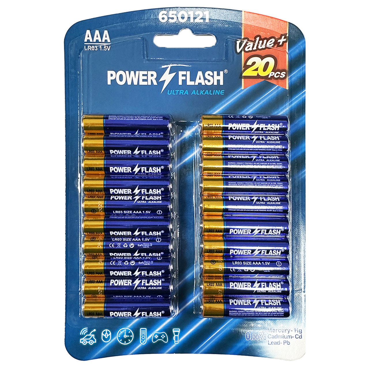 POWER FLASH AAA Ultra Alkaline Batteries - 20 Pack - Trade Depot