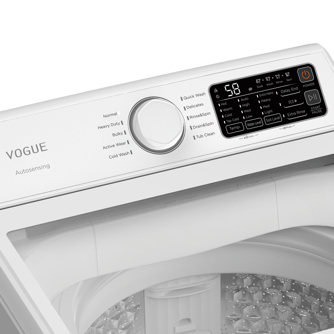 Vogue 12kg Washing Machine Top Load Rear Control & Inverter Motor