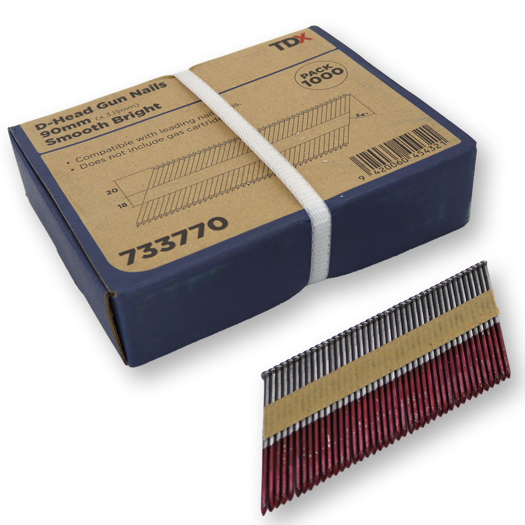 Framing Gun Nails 90mm Smooth Bright 1000 Pack Trade Depot