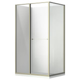 SS Champagne 1200mm Slide-In Shower with Corner Waste - LHS