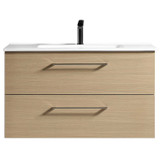 NOVO Wall Vanity With Classic Top 1000mm - Natural Oak