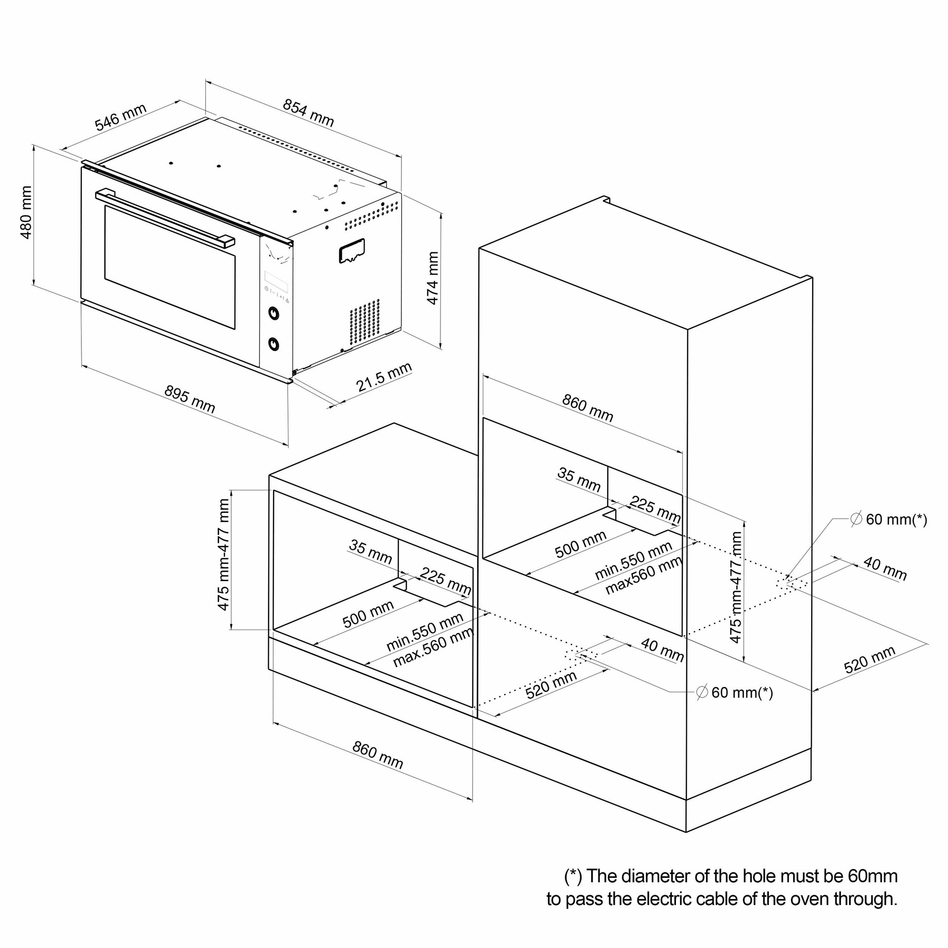 Midea Wall Oven 90cm 9 Function Trade Depot