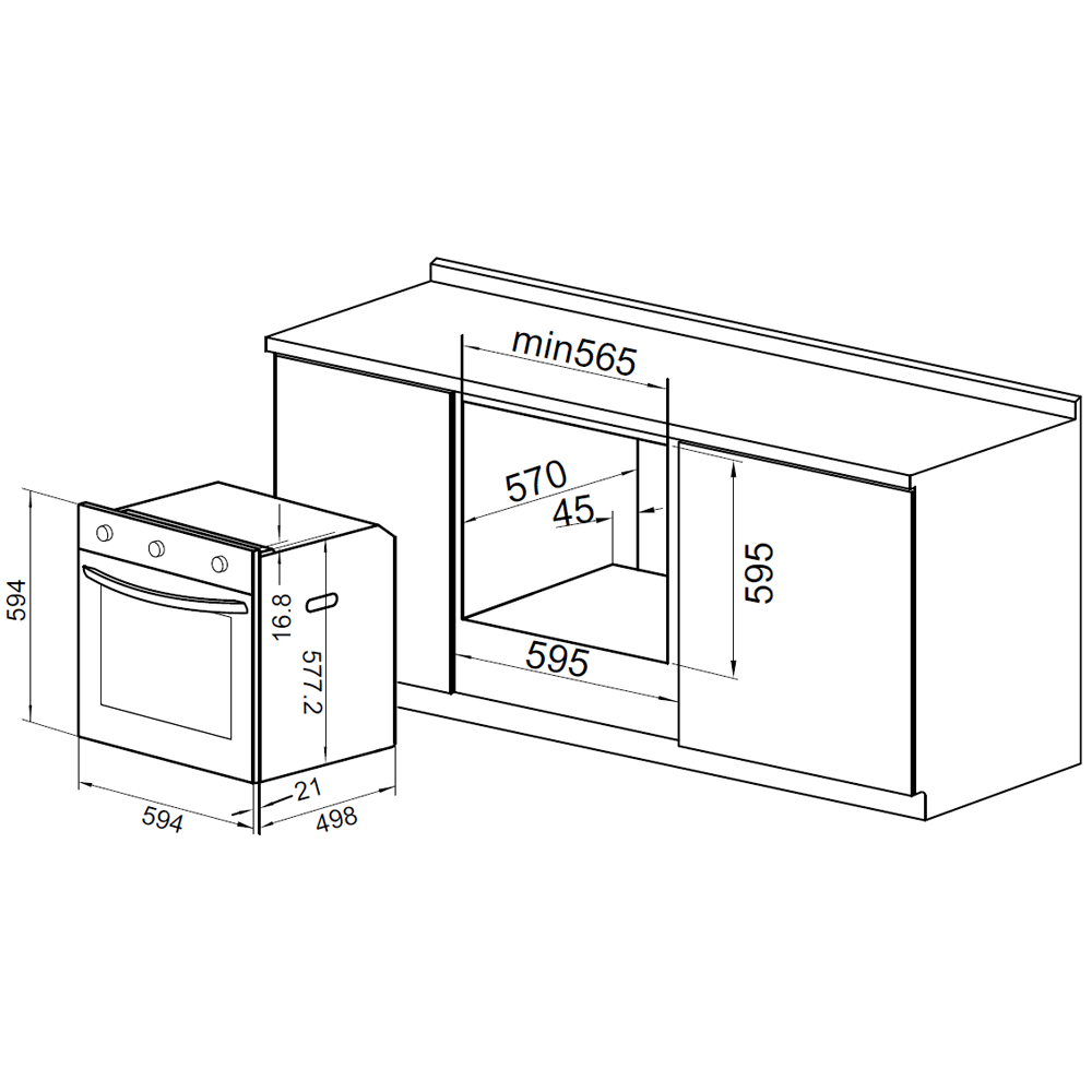 Vogue Wall Oven & Hotplate Cooktop 60cm Trade Depot
