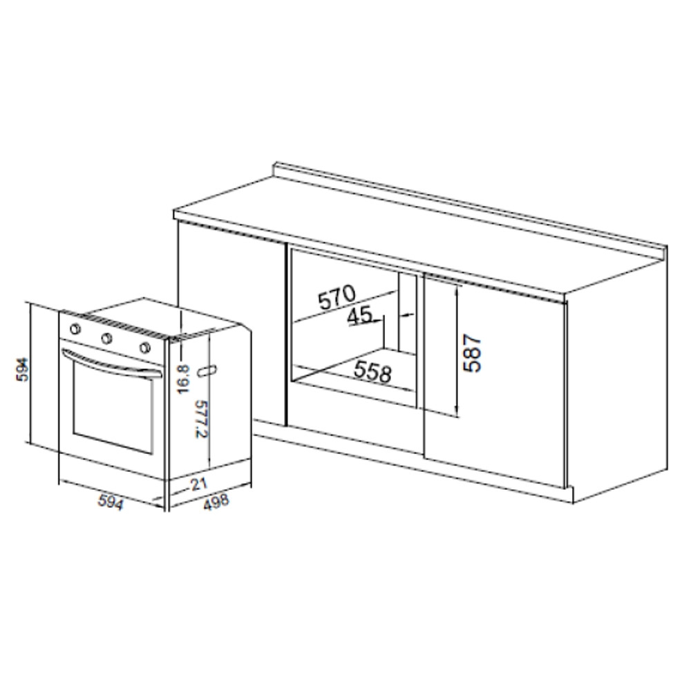 Vogue Wall Oven 60cm White 10 Function Trade Depot