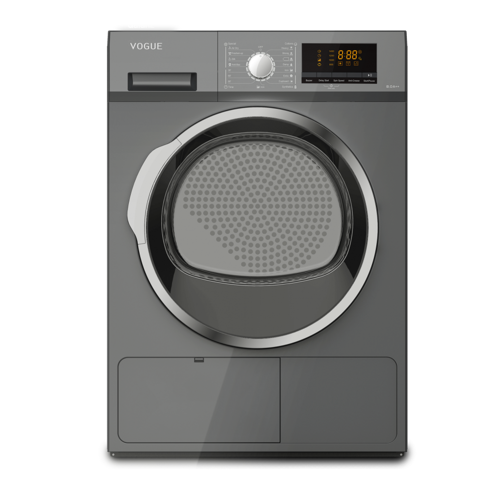 Vogue Front Load Washing Machine 10Kg & Heatpump Dryer 8Kg Combo Grey