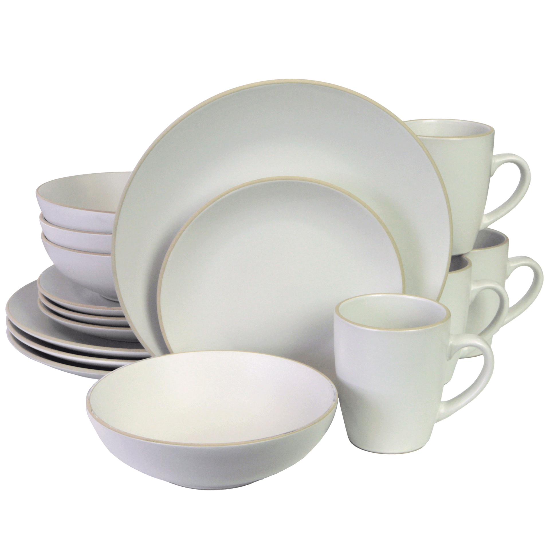 Zen Living Stoneware Dinner Set 16pcs Trade Depot