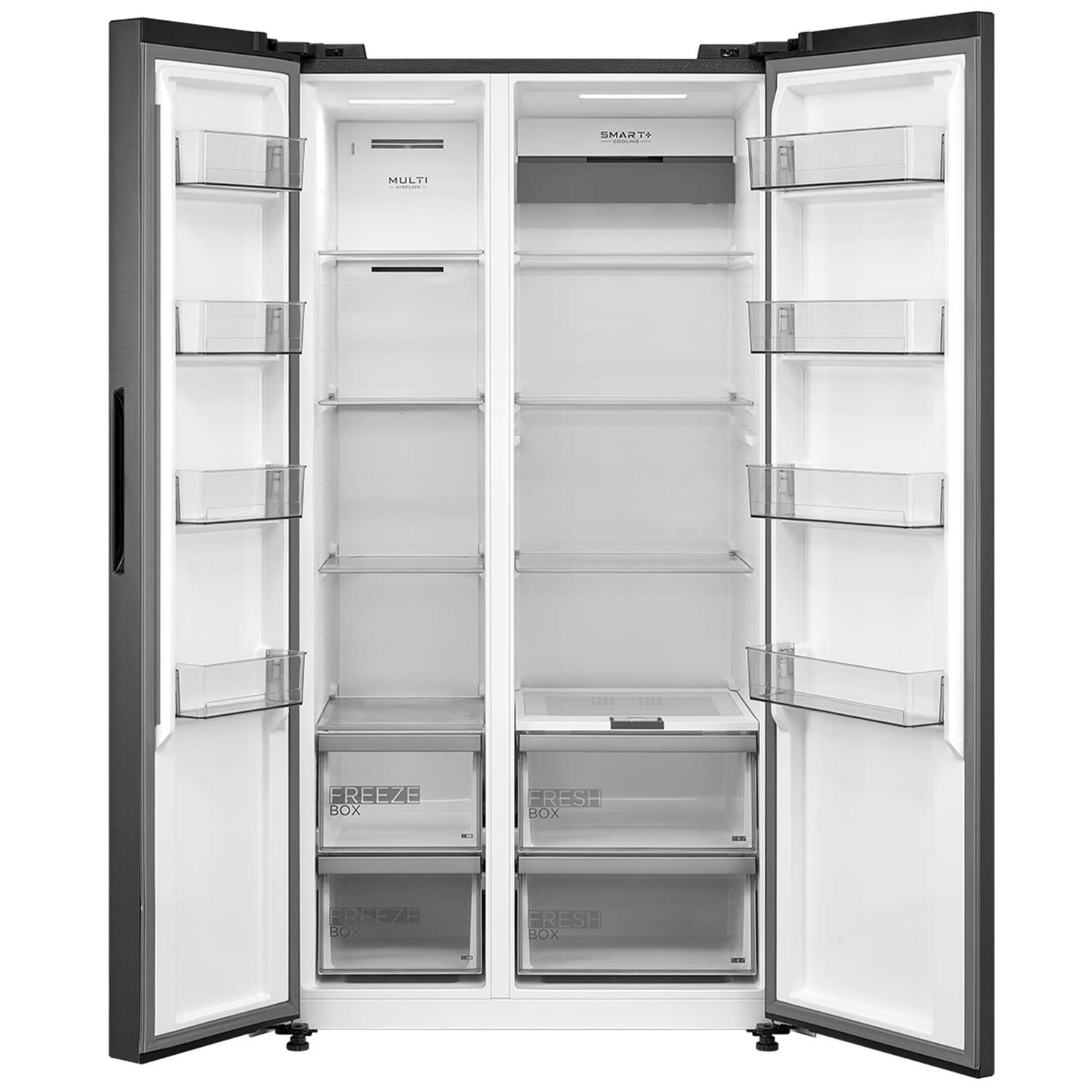 Midea 910mm Side by Side Fridge Freezer 592L Black 4 Star - Trade Depot