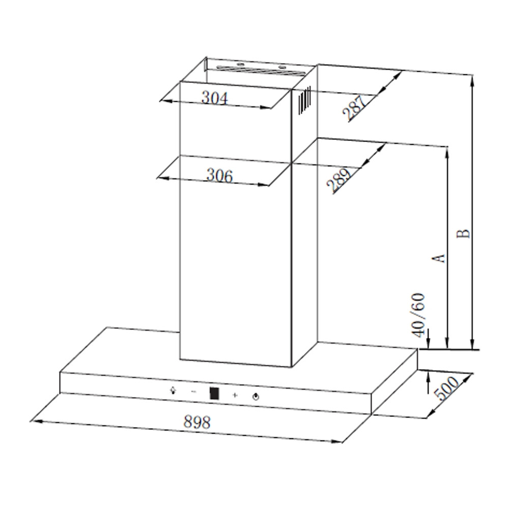 Master Kitchen Canopy Rangehood 90cm Touch Control Trade Depot