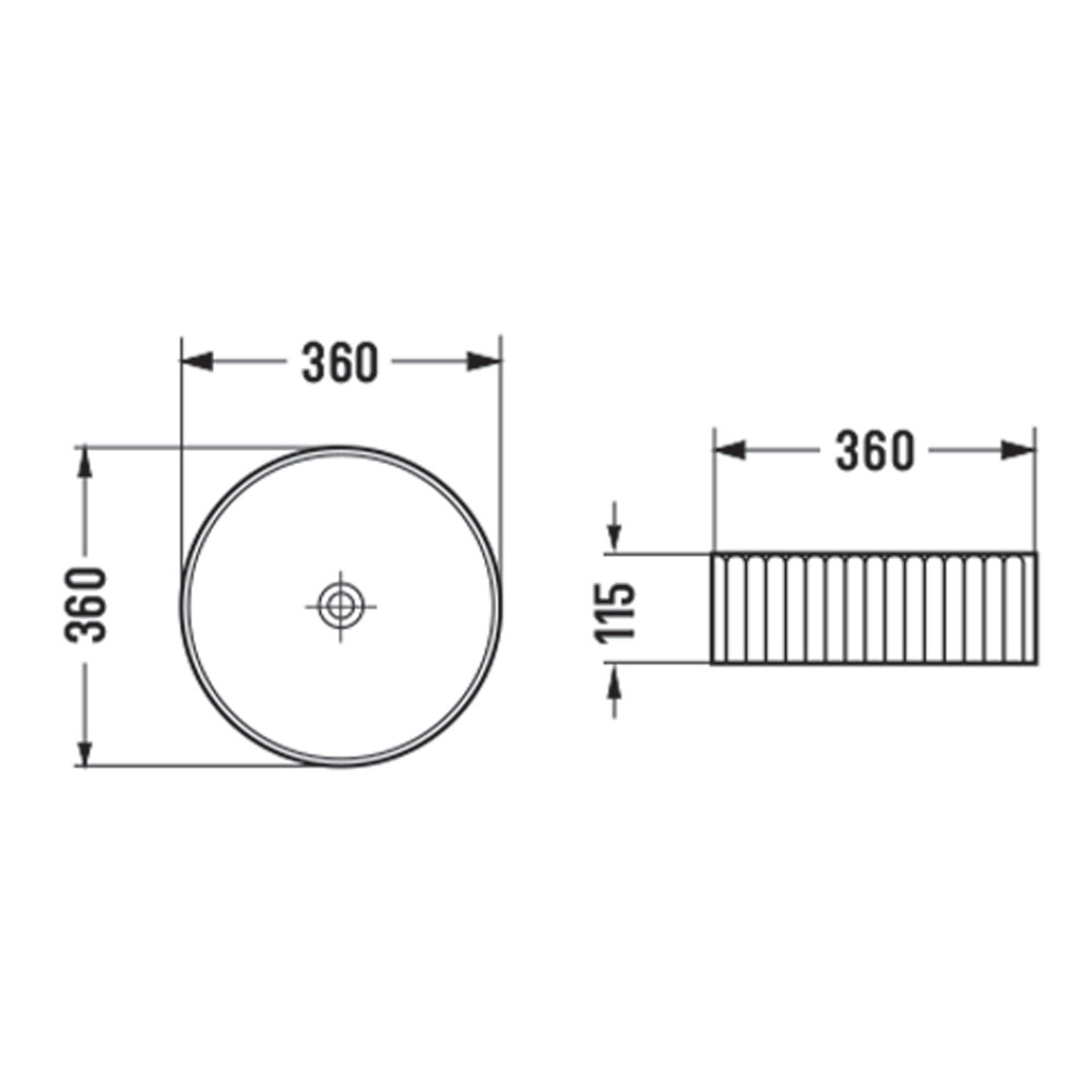 Vogue Vessel Basin Glossy White 360mm Trade Depot