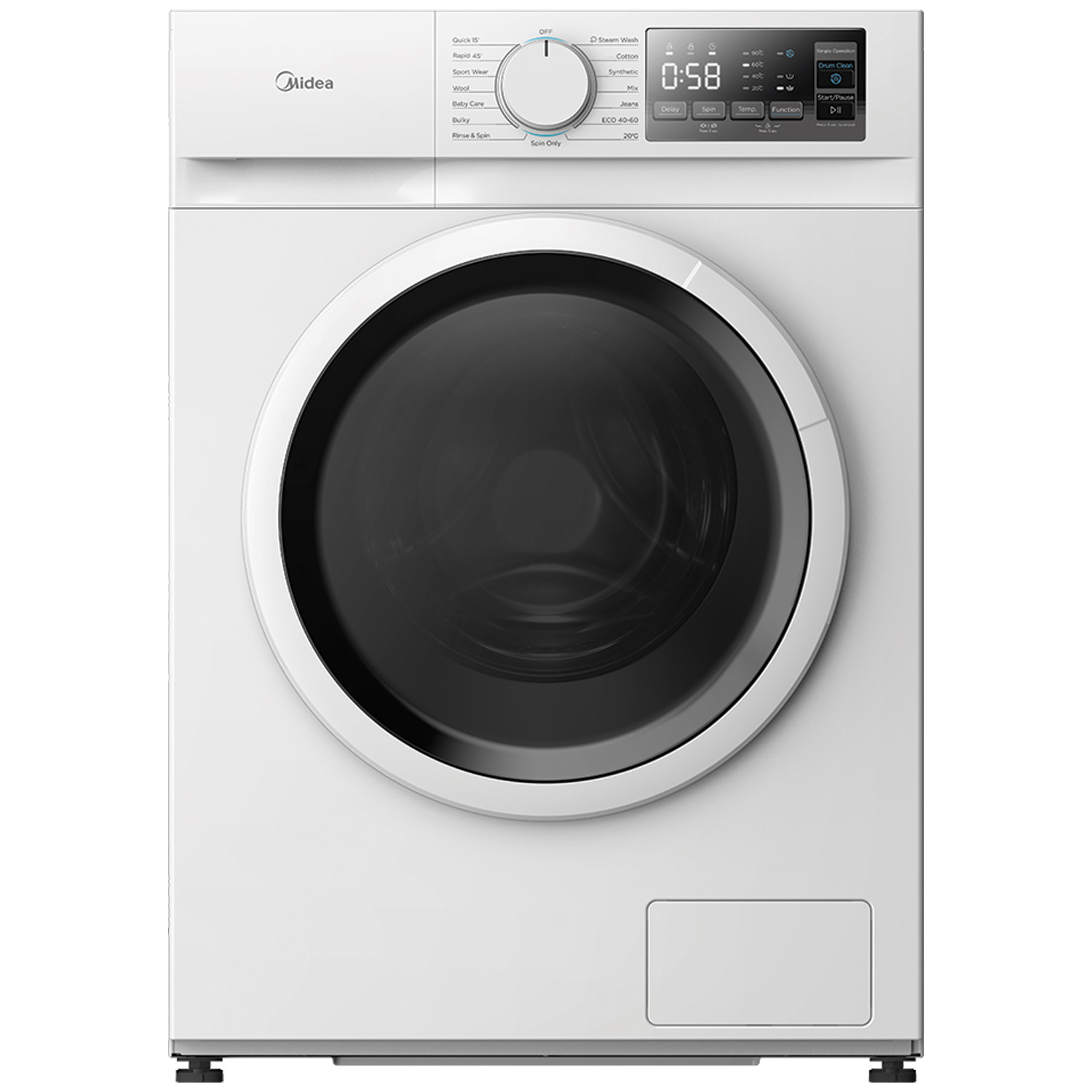 Midea N09 Steam Washing Machine Front Load 8Kg Trade Depot