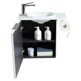 Noe Wall Vanity With Top and Holder 440mm - Moonlight White  Noe Wall Vanity With Top and Holder 440mm - Moonlight White