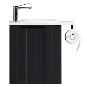 Noe Wall Vanity With Top and Holder 440mm - Matte Black Noe Wall Vanity With Top and Holder 440mm - Matte Black