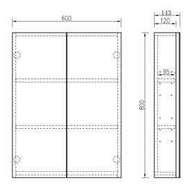 Soho Mirror Cabinet 600mm - Natural Oak
