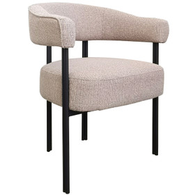 Zen Bordeaux Dining Chair Salt and Pepper - Black Legs