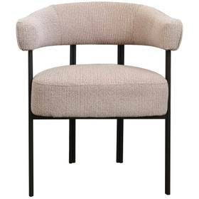 Zen Bordeaux Dining Chair Salt and Pepper - Black Legs