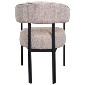 Zen Bordeaux Dining Chair Salt and Pepper - Black Legs