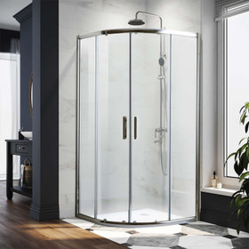 Core 900mm Chrome Shower with Corner Waste - Curved