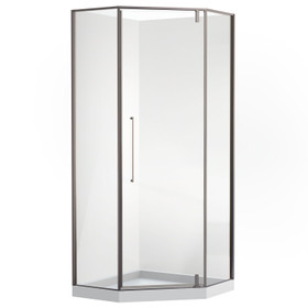 SS 900mm Gunmetal Shower Door Kit Only - Diamond
