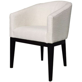 Zen Monaco Dining Chair White Sand - Black Oak Legs