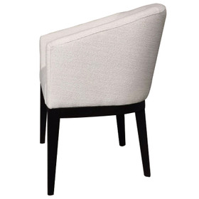 Zen Monaco Dining Chair White Sand - Black Oak Legs
